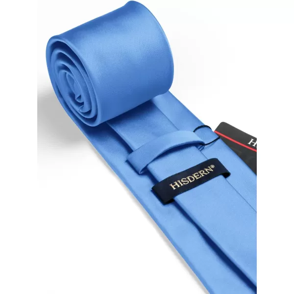 HISDERN Mens Solid Color Ties Formal Satin Necktie and Pocket Square Set Classic Wedding Business Tie &amp; Handkerchief