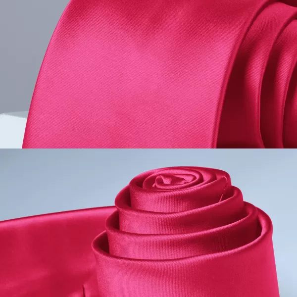 HISDERN Mens Solid Color Ties Formal Satin Necktie and Pocket Square Set Classic Wedding Business Tie &amp; Handkerchief