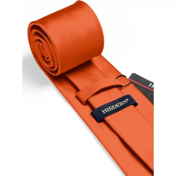 HISDERN Mens Solid Color Ties Formal Satin Necktie and Pocket Square Set Classic Wedding Business Tie &amp; Handkerchief
