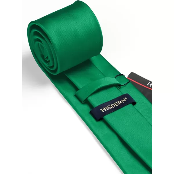 HISDERN Mens Solid Color Ties Formal Satin Necktie and Pocket Square Set Classic Wedding Business Tie &amp; Handkerchief