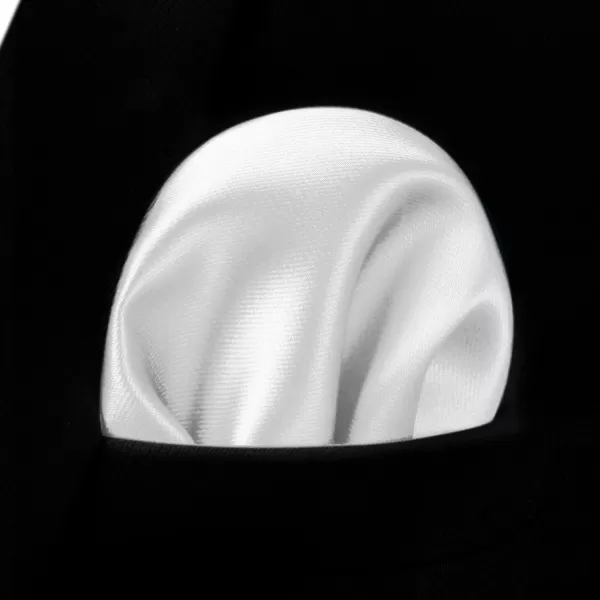 HISDERN Mens Solid Color Ties Formal Satin Necktie and Pocket Square Set Classic Wedding Business Tie &amp; Handkerchief