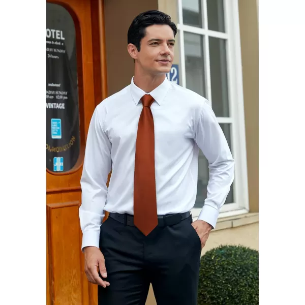 HISDERN Mens Solid Color Ties Formal Satin Necktie and Pocket Square Set Classic Wedding Business Tie &amp; Handkerchief