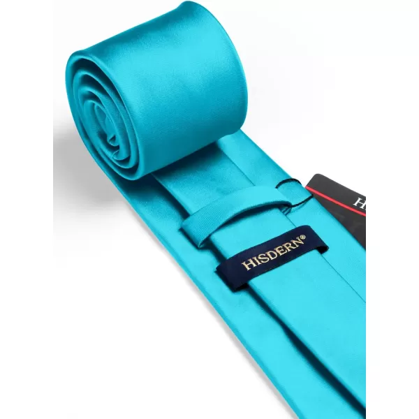 HISDERN Mens Solid Color Ties Formal Satin Necktie and Pocket Square Set Classic Wedding Business Tie &amp; Handkerchief
