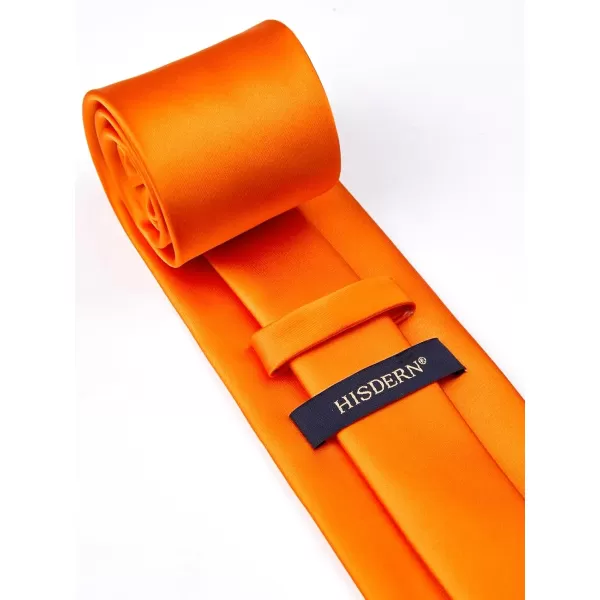 HISDERN Mens Solid Color Ties Formal Satin Necktie and Pocket Square Set Classic Wedding Business Tie &amp; Handkerchief
