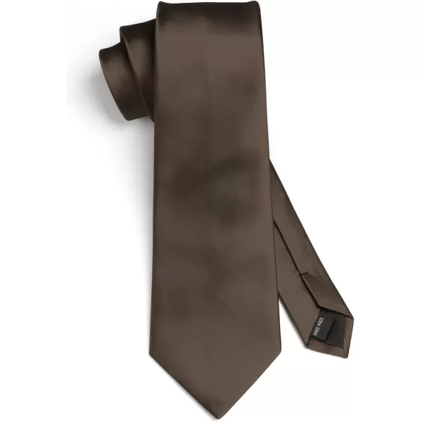 HISDERN Mens Solid Color Ties Formal Satin Necktie and Pocket Square Set Classic Wedding Business Tie &amp; Handkerchief