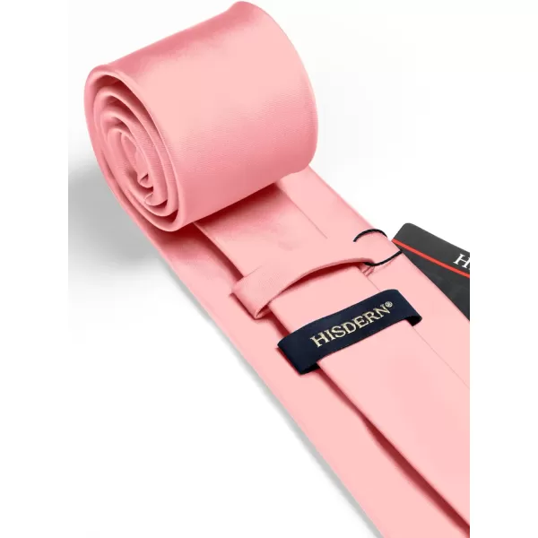 HISDERN Mens Solid Color Ties Formal Satin Necktie and Pocket Square Set Classic Wedding Business Tie &amp; Handkerchief