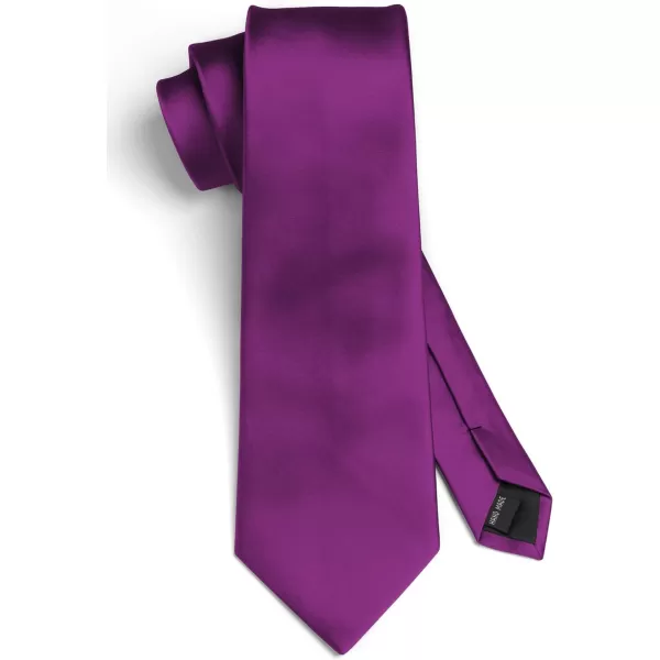 HISDERN Mens Solid Color Ties Formal Satin Necktie and Pocket Square Set Classic Wedding Business Tie &amp; Handkerchief