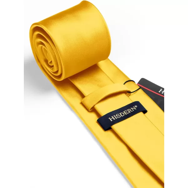 HISDERN Mens Solid Color Ties Formal Satin Necktie and Pocket Square Set Classic Wedding Business Tie &amp; Handkerchief