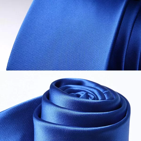 HISDERN Mens Solid Color Ties Formal Satin Necktie and Pocket Square Set Classic Wedding Business Tie &amp; Handkerchief