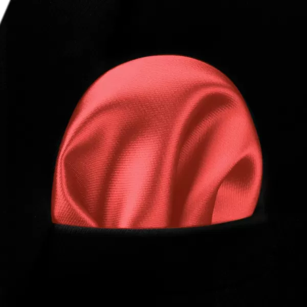 HISDERN Mens Solid Color Ties Formal Satin Necktie and Pocket Square Set Classic Wedding Business Tie &amp; Handkerchief