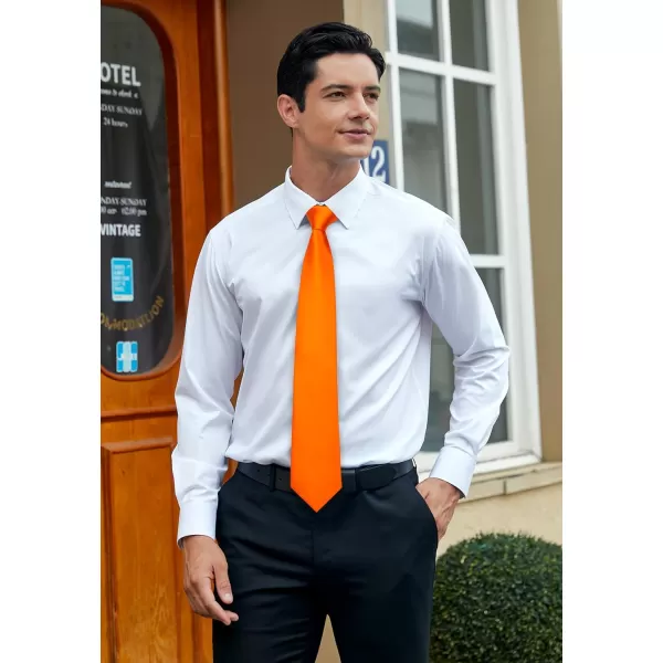 HISDERN Mens Solid Color Ties Formal Satin Necktie and Pocket Square Set Classic Wedding Business Tie &amp; Handkerchief
