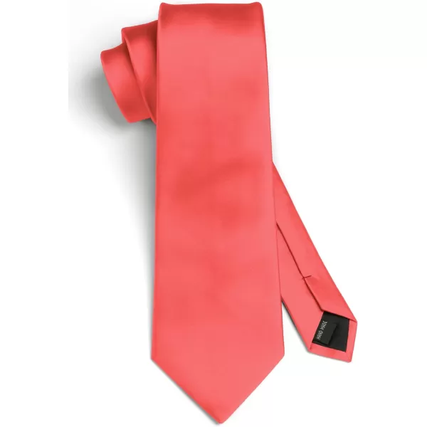 HISDERN Mens Solid Color Ties Formal Satin Necktie and Pocket Square Set Classic Wedding Business Tie &amp; Handkerchief