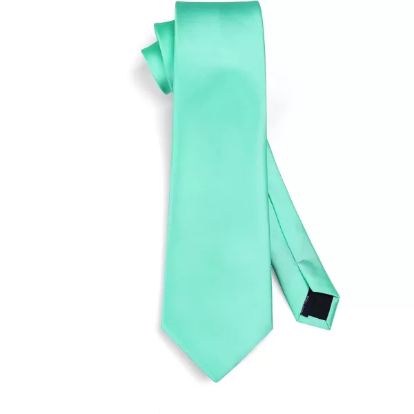 HISDERN Mens Solid Color Ties Formal Satin Necktie and Pocket Square Set Classic Wedding Business Tie &amp; Handkerchief