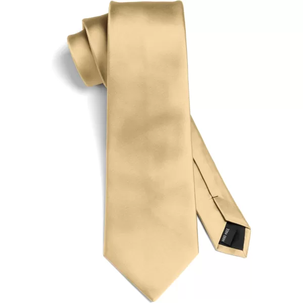 HISDERN Mens Solid Color Ties Formal Satin Necktie and Pocket Square Set Classic Wedding Business Tie &amp; Handkerchief