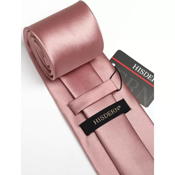 HISDERN Mens Solid Color Ties Formal Satin Necktie and Pocket Square Set Classic Wedding Business Tie &amp; Handkerchief