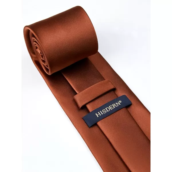 HISDERN Mens Solid Color Ties Formal Satin Necktie and Pocket Square Set Classic Wedding Business Tie &amp; Handkerchief
