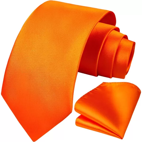 HISDERN Mens Solid Color Ties Formal Satin Necktie and Pocket Square Set Classic Wedding Business Tie &amp; Handkerchief