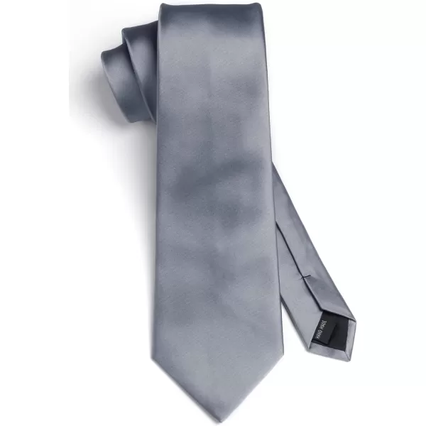 HISDERN Mens Solid Color Ties Formal Satin Necktie and Pocket Square Set Classic Wedding Business Tie &amp; Handkerchief