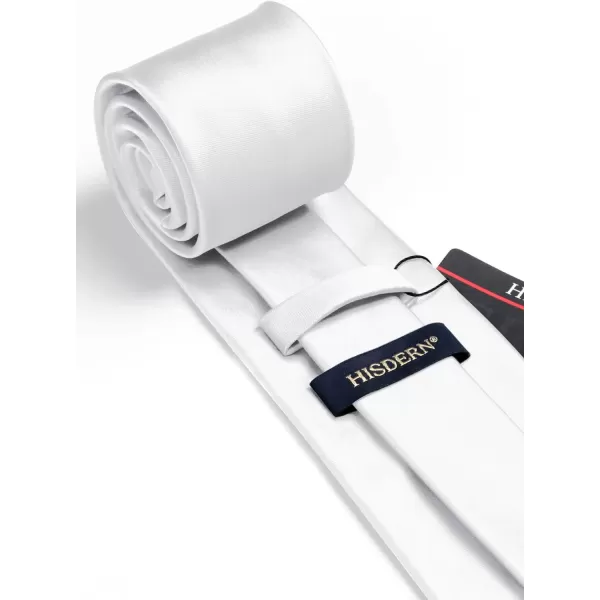 HISDERN Mens Solid Color Ties Formal Satin Necktie and Pocket Square Set Classic Wedding Business Tie &amp; Handkerchief