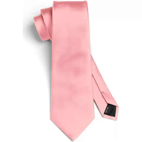 HISDERN Mens Solid Color Ties Formal Satin Necktie and Pocket Square Set Classic Wedding Business Tie &amp; Handkerchief