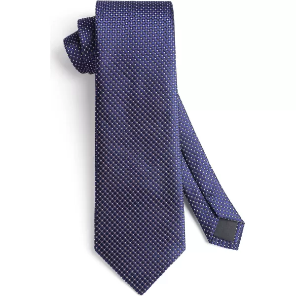 HISDERN Mens Solid Ties Formal Business Woven Tie and Pocket Square Cufflinks Set Classic Silk Satin Necktie Wedding
