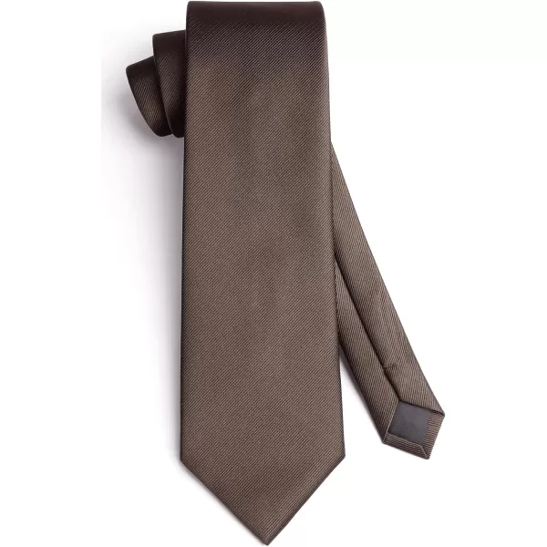 HISDERN Mens Solid Ties Formal Business Woven Tie and Pocket Square Cufflinks Set Classic Silk Satin Necktie Wedding