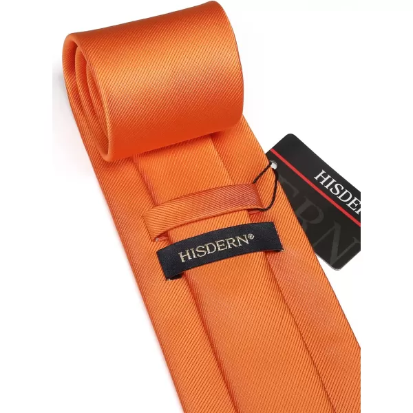 HISDERN Mens Solid Ties Formal Business Woven Tie and Pocket Square Cufflinks Set Classic Silk Satin Necktie Wedding