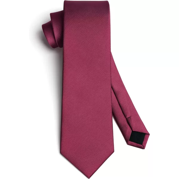 HISDERN Mens Solid Ties Formal Business Woven Tie and Pocket Square Cufflinks Set Classic Silk Satin Necktie Wedding
