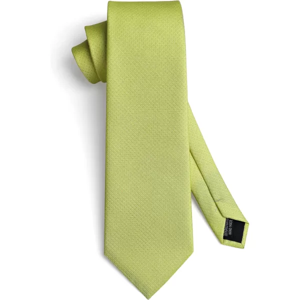 HISDERN Mens Solid Ties Formal Business Woven Tie and Pocket Square Cufflinks Set Classic Silk Satin Necktie Wedding