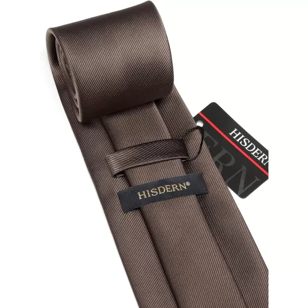 HISDERN Mens Solid Ties Formal Business Woven Tie and Pocket Square Cufflinks Set Classic Silk Satin Necktie Wedding