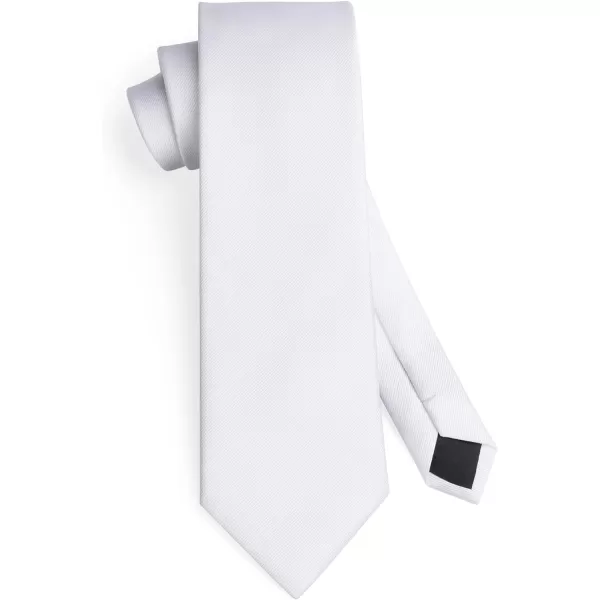 HISDERN Mens Solid Ties Formal Business Woven Tie and Pocket Square Cufflinks Set Classic Silk Satin Necktie Wedding