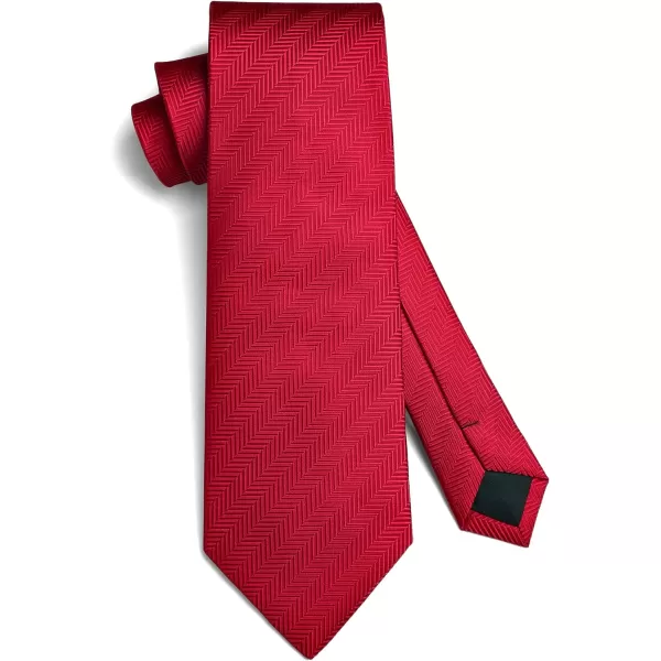 HISDERN Mens Solid Ties Formal Business Woven Tie and Pocket Square Cufflinks Set Classic Silk Satin Necktie Wedding