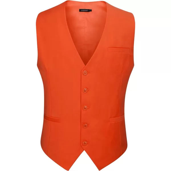 HISDERN Men's Suit Vest Business Formal Dress Waistcoat Vest with 3 Pockets for Suit or Tuxedo