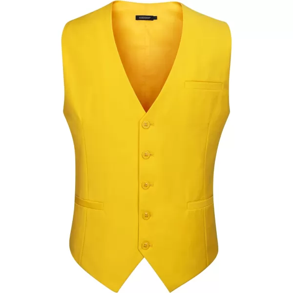 HISDERN Men's Suit Vest Business Formal Dress Waistcoat Vest with 3 Pockets for Suit or Tuxedo