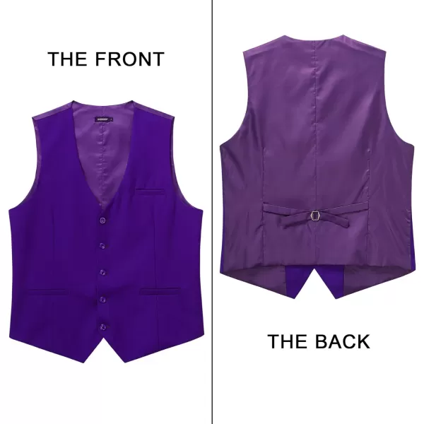HISDERN Men's Suit Vest Business Formal Dress Waistcoat Vest with 3 Pockets for Suit or Tuxedo