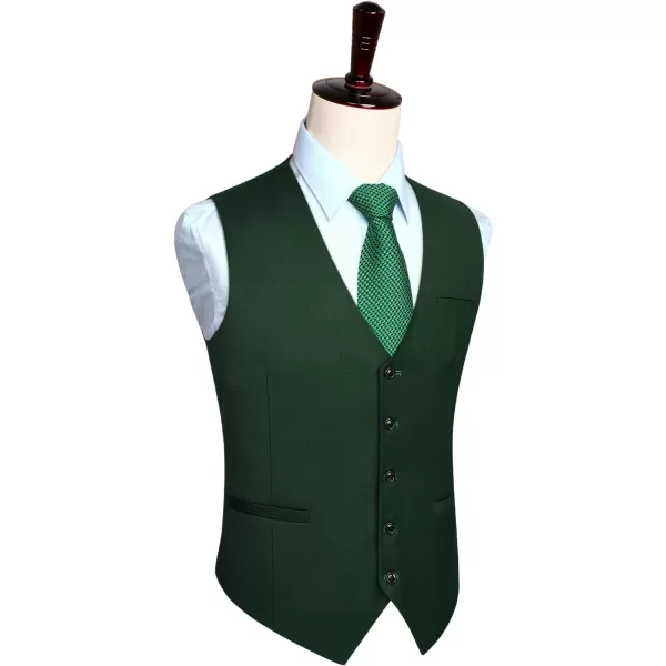 HISDERN Men's Suit Vest Business Formal Dress Waistcoat Vest with 3 Pockets for Suit or Tuxedo