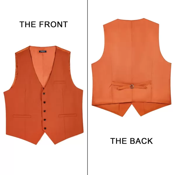 HISDERN Men's Suit Vest Business Formal Dress Waistcoat Vest with 3 Pockets for Suit or Tuxedo