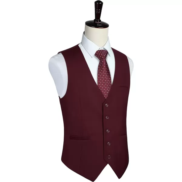 HISDERN Men's Suit Vest Business Formal Dress Waistcoat Vest with 3 Pockets for Suit or Tuxedo