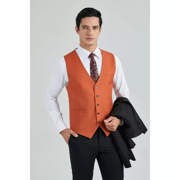 HISDERN Men's Suit Vest Business Formal Dress Waistcoat Vest with 3 Pockets for Suit or Tuxedo