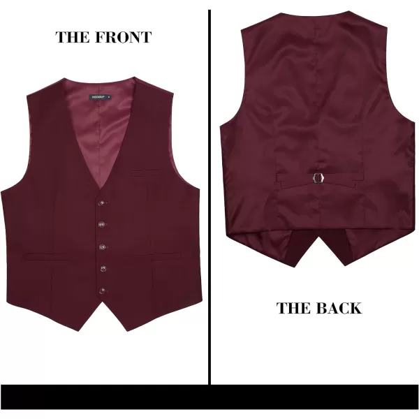 HISDERN Men's Suit Vest Business Formal Dress Waistcoat Vest with 3 Pockets for Suit or Tuxedo