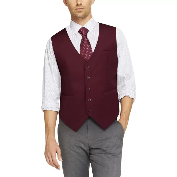 HISDERN Men's Suit Vest Business Formal Dress Waistcoat Vest with 3 Pockets for Suit or Tuxedo