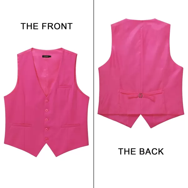 HISDERN Men's Suit Vest Business Formal Dress Waistcoat Vest with 3 Pockets for Suit or Tuxedo