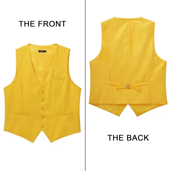 HISDERN Men's Suit Vest Business Formal Dress Waistcoat Vest with 3 Pockets for Suit or Tuxedo