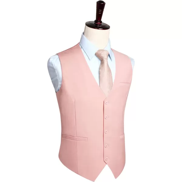 HISDERN Men's Suit Vest Business Formal Dress Waistcoat Vest with 3 Pockets for Suit or Tuxedo