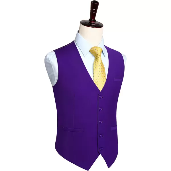 HISDERN Men's Suit Vest Business Formal Dress Waistcoat Vest with 3 Pockets for Suit or Tuxedo