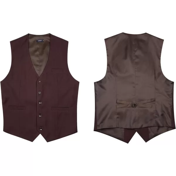 HISDERN Men's Suit Vest Business Formal Dress Waistcoat Vest with 3 Pockets for Suit or Tuxedo