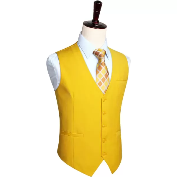 HISDERN Men's Suit Vest Business Formal Dress Waistcoat Vest with 3 Pockets for Suit or Tuxedo