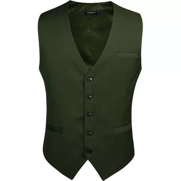 HISDERN Men's Suit Vest Business Formal Dress Waistcoat Vest with 3 Pockets for Suit or Tuxedo