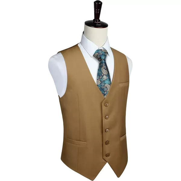 HISDERN Men's Suit Vest Business Formal Dress Waistcoat Vest with 3 Pockets for Suit or Tuxedo