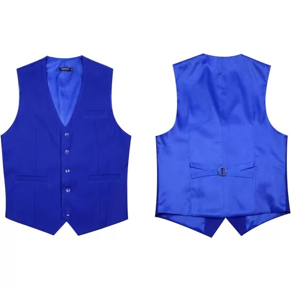 HISDERN Men's Suit Vest Business Formal Dress Waistcoat Vest with 3 Pockets for Suit or Tuxedo
